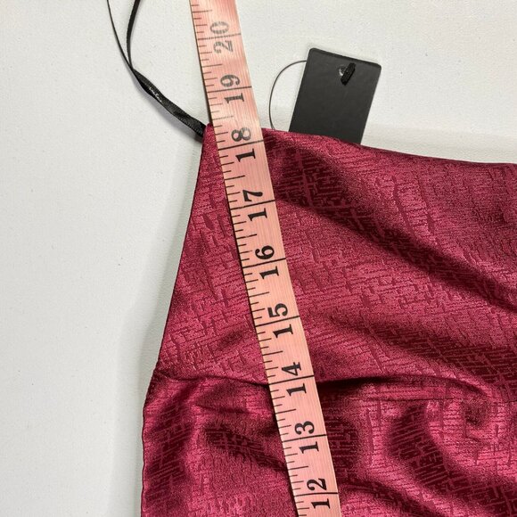 Lulus Dress Mini Satin Lisette One Shoulder Jacquard Cocktail Party Bodice Large - Picture 11 of 13